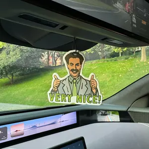 Funny Good Thumbs Up Hilton Car Air Freshener, Rearview Mirror Hanging & Vent Clip, Natural Material, Long Lasting 90 Days, Alcohol Free, Car Fragrance