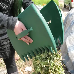 2pcs Large Plastic Leaf Scoops and Hand Rakes-Durable Garden Tools for Collecting Leaves,Grass Clippings, and Debris - Green and Black, Ideal for Lawn Care and Garden Maintenance, Lawn Care Tools| Ergonomic Handle| Durable Plastic, Leaf Scoop,Lawn Sweeper
