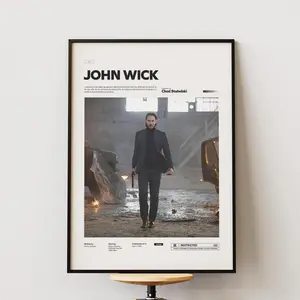 John Wick Poster Wall Art Aesthetic Room Decor Modern Home Decor Stylish Wall Print Trendy Interior Decoration