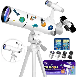 Telescope for Adults &  - 80mm Aperture 500mm Telescopes for Adults Astronomy, (20X-150X) Portable Refractor Telescope Kit for Beginners with Decorate Stickers, AZ Tripod, Phone Adapter