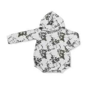 Fall Green Long Sleeve Printed OnePieces for Girls