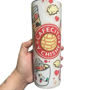 Cafecito and chisme christmas hot chocolate atole conchitas Mexican inspired holidays gift for amigas 20oz tumbler with lid and straw Drinkware Reusable Washable