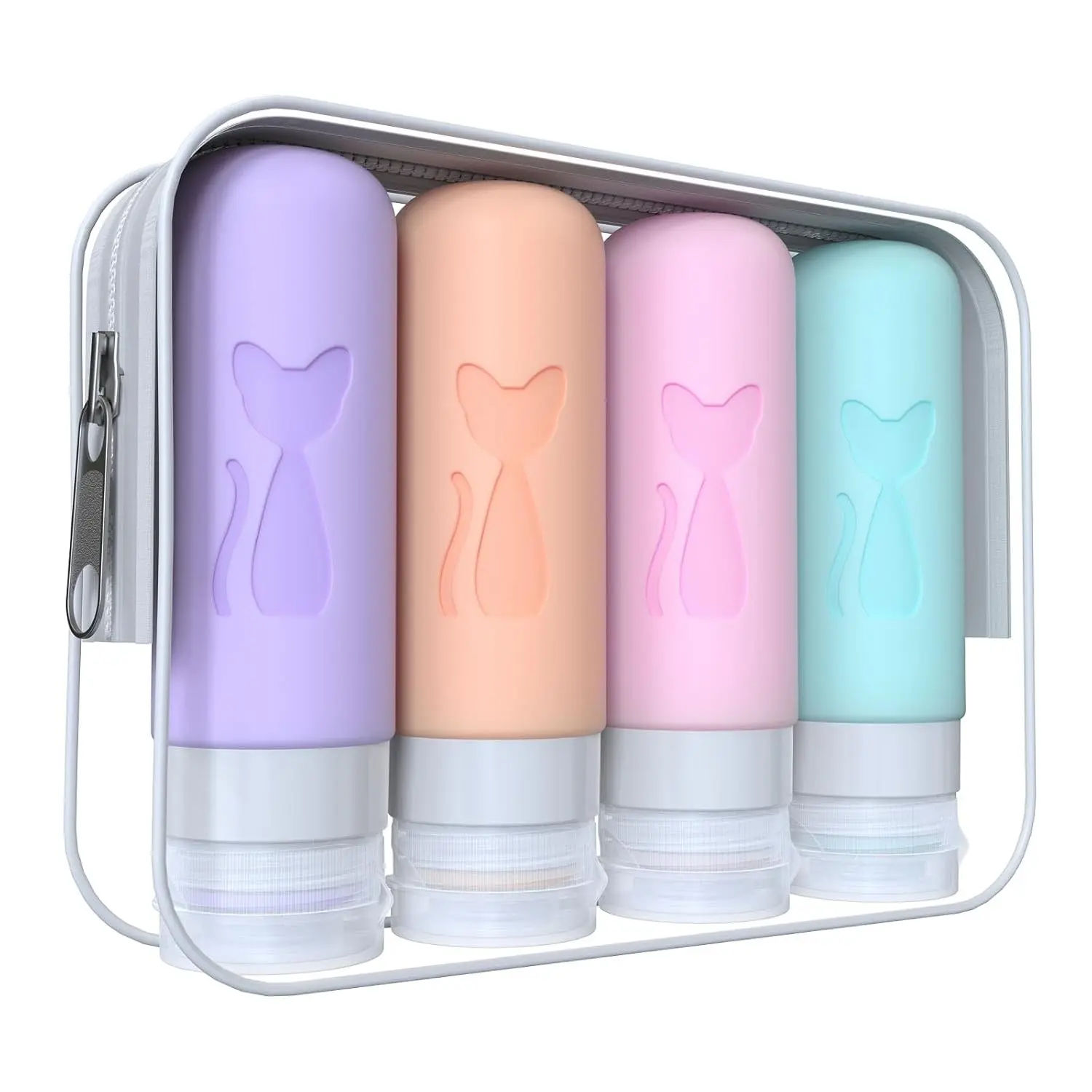 Zafit TSA Approved 3oz Leakproof Travel Bottles for Toiletries, Refillable Containers for Shampoo Conditioner Lotion Body Wash(Multicolored C)