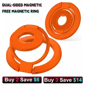 Magnetic Phone Holder 2-in-1 Ring Holder 360° Rotation Secure Grip Easy Installation Metal Alloy Double-Sided Magnetic Attachment Phone Stand Magsafe Grip Mount