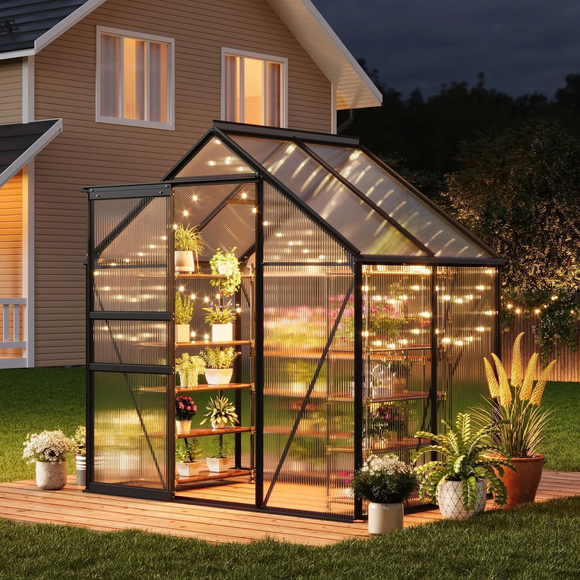 Garvee Walk-in Greenhouse - Large Outdoor Garden Building for Planting, 30% Faster Setup, 40% Safer, Includes Necessary Tools, Saves Time and Effort