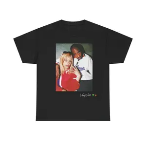 2Pac & Faith Evans  - Classic Crewneck Cotton Fabric Top Unisex - TShirt - #VezzyWorld 👽🖖🏾 Womenswear Fit Streetwear menswear