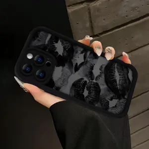 Black Lip Print - TPU Phone Case, Printed Design, Shockproof And Drop-Resistant, Suitable As a Birthday Or Holiday Gift for Both Men And Women, Compatible with Iphone 16, 15, 14, 13, 12, 11, XS, X, Plus, Pro Max And More.