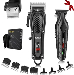 LQT Rechargeable Hair Trimmer for Men - 2 in1 Cordless Grooming Tool with Long-Lasting Lithium Battery, Portable LED Display, Durable Blades, Perfect for Beard, Hair, and Full Body Grooming (black) Barber Kit Hair Clipper Set