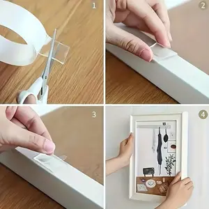 Nano Double-Sided Tape, Reusable, No Residue, Washable, Strong Adhesive Strip, Transparent PVC, Ideal for Home, Office, Car
