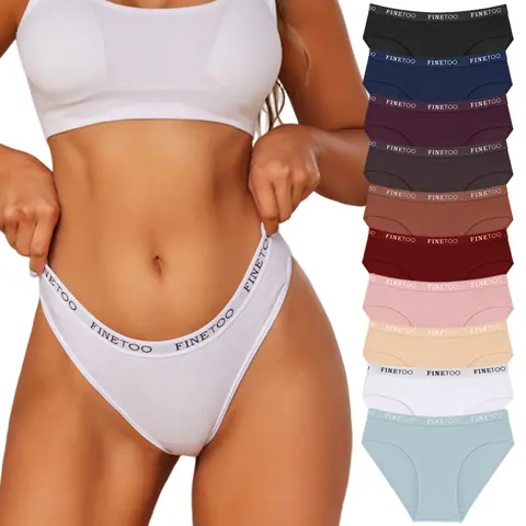 FINETOO Unite Store 10PCS Cotton Hipster Panties for Women Sweet Ladies Full Coverage Stretch Bikinis Comfortable Bridal Briefs S-XL High Elastic Womenswear