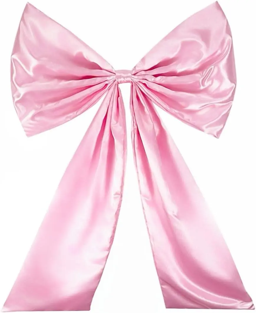 Pink Large Satin Giant Big Bow Ribbon,25x40inch | Big Giant Bow For Coquette Room Decor,Wedding Birthday Party Backdrop Wall Christmas Tree Decoration
