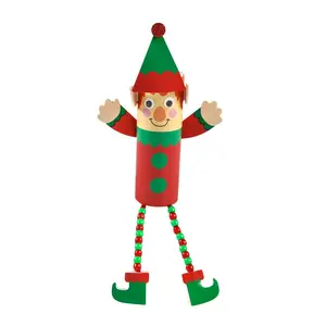 5" x 10 3/4" Christmas Elf Craft Tube with Bead Legs Craft Kit - Makes 12