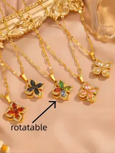 Elegant Flower Design Pendant Necklace, Fashion Jewelry, Modern Fashion Accessories for Party, Daily Clothing Decor, Trendy All-match & Exquisite Jewelry for Birthday Gift