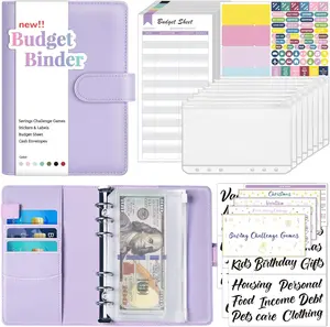Budget Binder with Money Saving Challenge, Cash Envelopes, Expense Sheets, Tracker & Category Labels, Envelope Savings Book for Home Office.   Girly office supplies