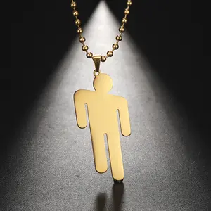 Rapper stainless steel men's necklace daily wear little man-shaped necklace