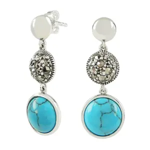 Suspicion Sterling Simulated Turquoise Dangle Earrings
