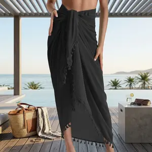 Women's Elegant Beach Cover Up Sarong - Bikini Bathing Suit Swimsuit Swimwear Pareo Wrap Lightweight Breathable Quick-Dry Fabric Perfect for Poolside Vacation Resort Summer Outfit Fashion Accessory