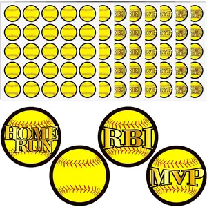200 Pcs Baseball Softball Stickers 8 Sheets Self Adhesive Softball Award Decals Gifts for Boys Girls Helmet Stickers Accessories for Baseball Batting