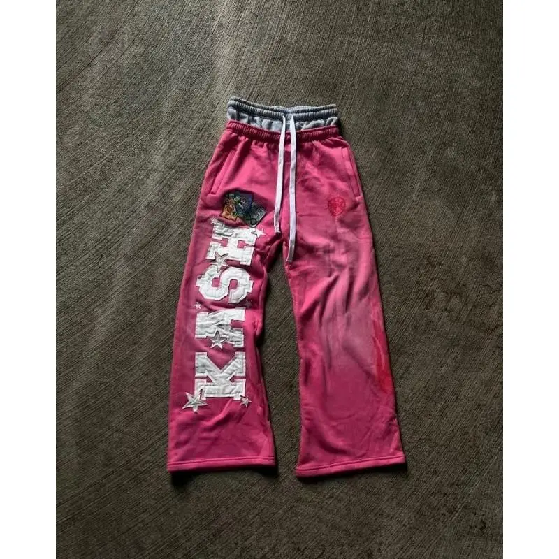 Rose purple fake two piece pants (emebro