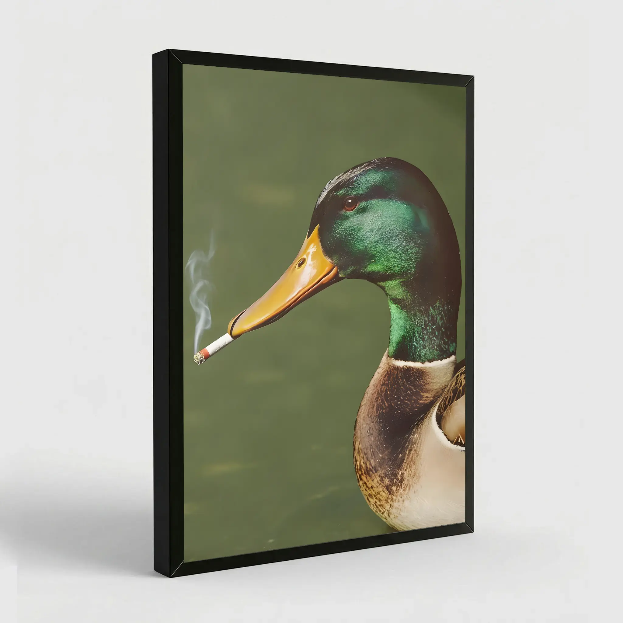 NBHYK Mallard Smoking Cigarette Vintage Poster Art Funny Duck Retro  Whimsical Print 12x18 Inches Eco-Friendly Canvas Cabin Wall Decor -  Decoration
