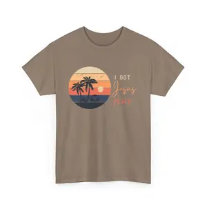 Classic Jesus Peace Unisex Heavy Cotton Tee for Year-Round Comfort - Casual Fabric Menswear