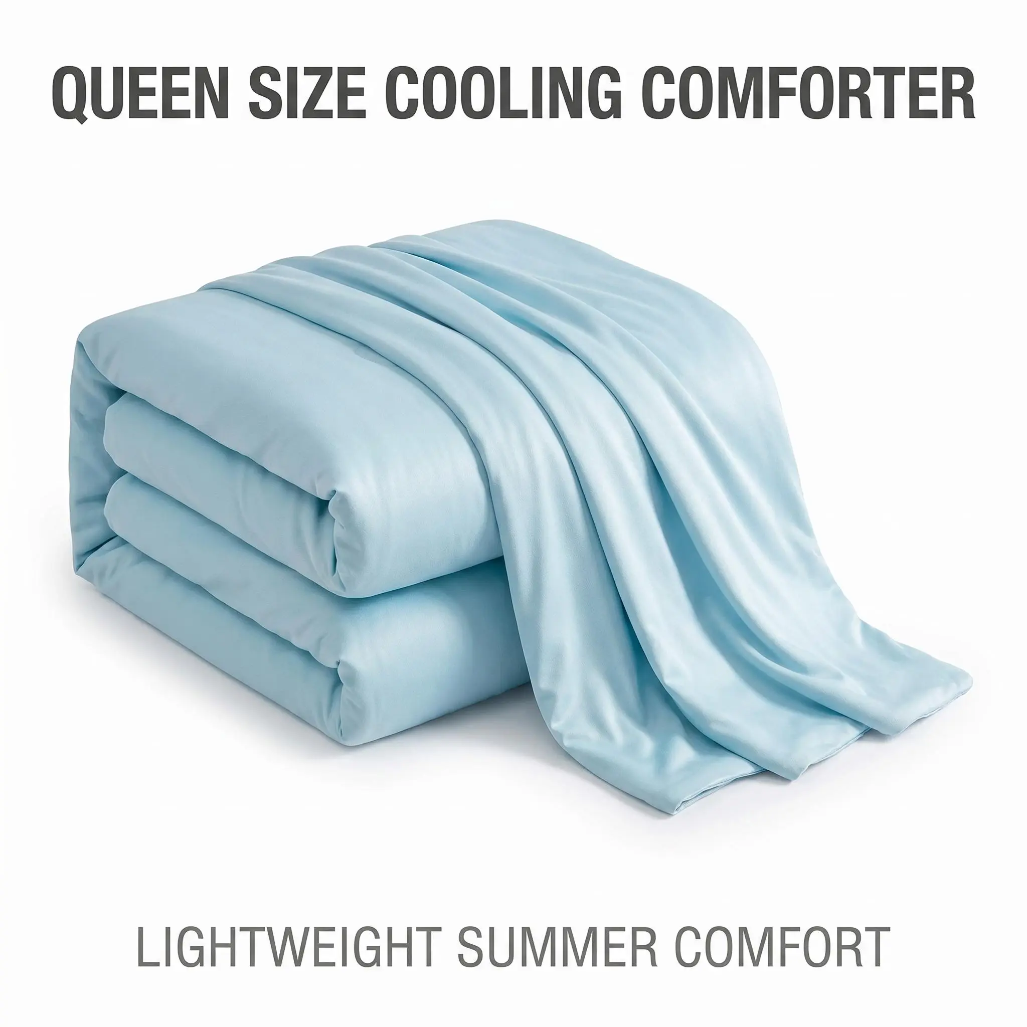 Queen Size Cooling Comforter (200 x 230 cm), Breathable Lightweight Summer Cooling Blanket, Soft Cooling Quilt for Hot Sleepers