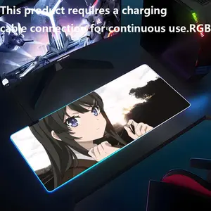 Sakurajima Mai Anime  Mouse Pad RGB Rubber Antislip Keyboard Pad 40x90cm  Mousepad Gaming Accessories XXL Office Computer Mat