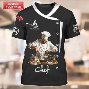 Chef T-shirt de chef personnalisé – Master Chef en action avec scène de cuisine dynamique