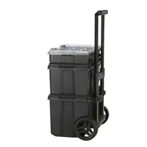HART Stack System Mobile Tool Storage Organizer | Rolling Tool Box with Modular Stackable Design, Heavy Duty Construction and Portable Storage for Garage, Workshop and Jobsite