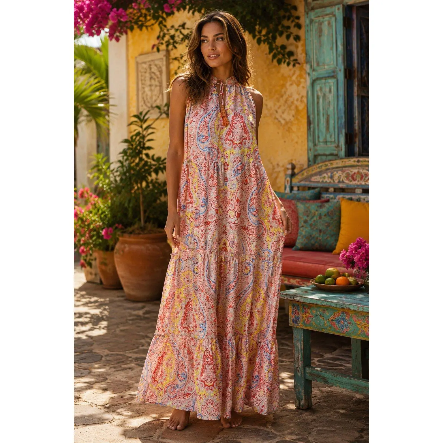 Positano Boho Maxi Beach Dress
