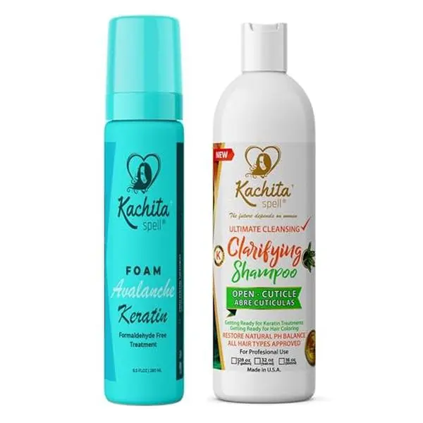 Kachita Spell Avalanche Foam Keratin Treatment for Straight Hair, Formaldehyde Free, Mousse for Type Hair Straightening Treatment