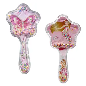 Enchanted Mermaid & Butterfly Hair Brush for Girls - Sparkly Star Design