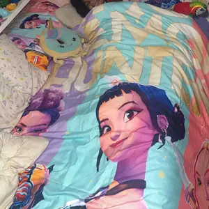 3PCS K-Pop Demon Hunters Pattern Duvet Cover Set, Includes 1 Duvet Cover & 2 Pillowcases, Soft Comfortable Fabric, No Filling, Suitable for Bedrooms, Hotels, School Dormitories, Perfect Gift for Fans