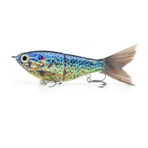 Glass Minnow Glide Bait, Slow Sinking Fishing Lure with 3 Treble Hooks, Musky & Striped Bass, Durable Outdoor Fishing Accessory, Artificial Fishing Lure