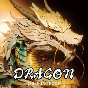 High Detail Realistic Fantasy Dragon Coloring Book, Perfect for Stress Relief and Handmade Creation, Detailed Hair and Scales Design