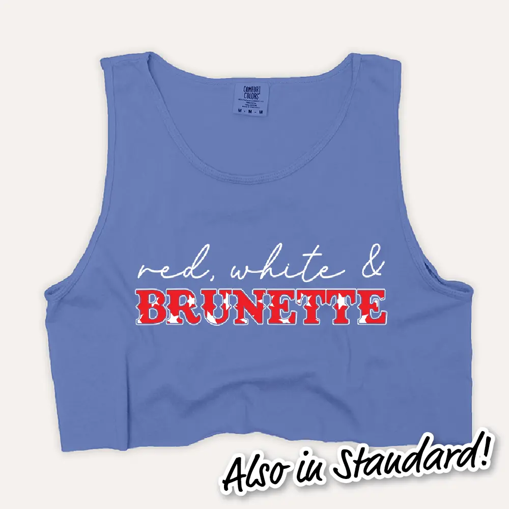 4th Of July Shirt Tank Top - Red, White & Brunette