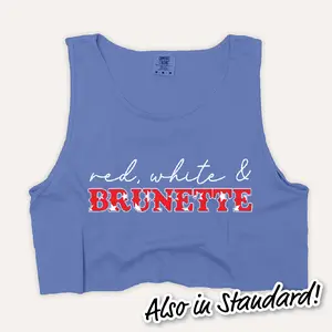 4th Of July Shirt Tank Top - Red, White & Brunette
