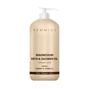 Magnesium InShower Bath & Shower Oil - Soft Skin Post-Shower Care Moisturizer with Shea Honey & Vanilla for Muscle Relaxation & Dry Skin Relief