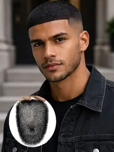 Flawless & Natural Buzz Cut Men Toupees - Human Hair Replacement System - Short Layered Style on Ultra-Thin Skin Base for Invisible Hairline, Lightweight & Breathable, Ideal for Thinning Hair Solution