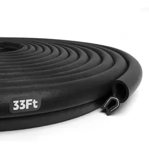 Door Seal Strip, Door Weather Stripping with Top Bulb Automotive Weather Stripping for , , RVs, , and Home Applications (33Ft)