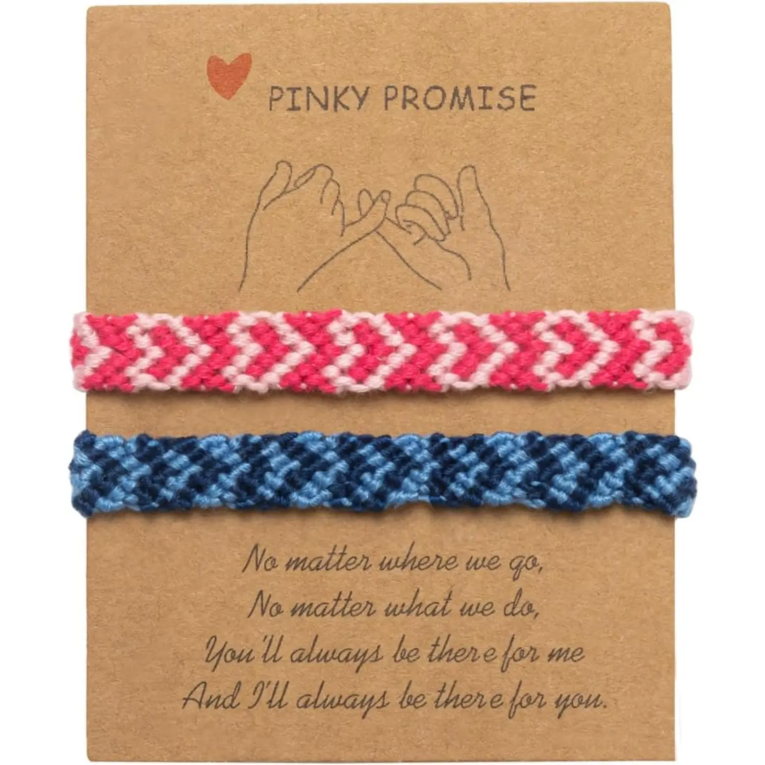 Jstyle Heart Friendship Bracelets Pinky Promise Pink Best Friends Distance Matching for Women Valentine Couple Family