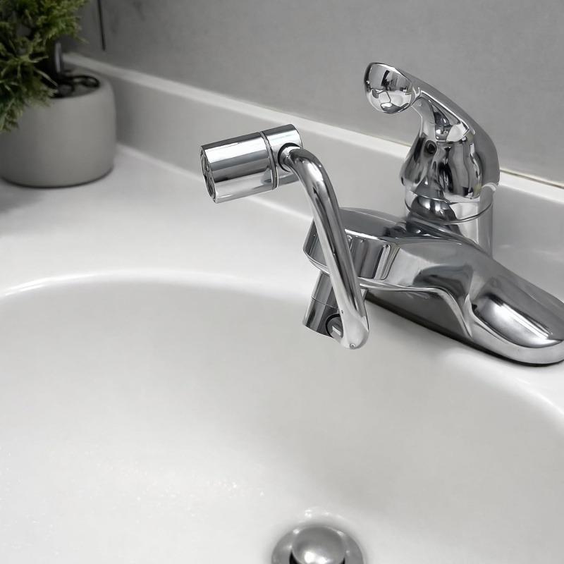 1080° Swivel Faucet Extender – U-Shaped 360° Rotating Tap Attachment with Dual Spray Modes, Universal Adjustable Extension for Bathroom & Kitchen Sink, Hand Hair Face Washing cloth diaper