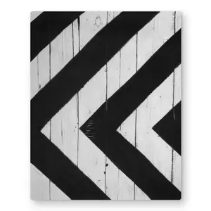Begin Home Decor C1MP1620X46383 16 x 20 in. Rhombus On Wood Wall Art - Black & White Pattern Metal Print Decor