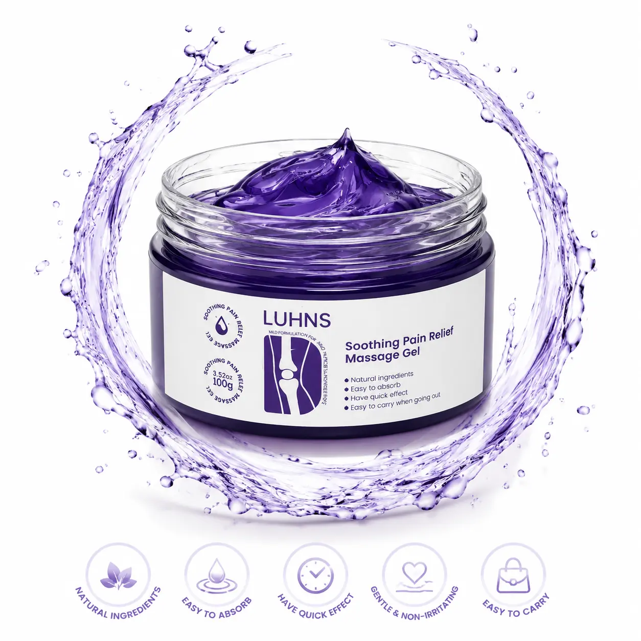 100g Fast-Absorbing Soothing Massage Gel - Gentle, Refreshing Body Care Gel for Home & Outdoor Daily Skin Care, Soothing Gel