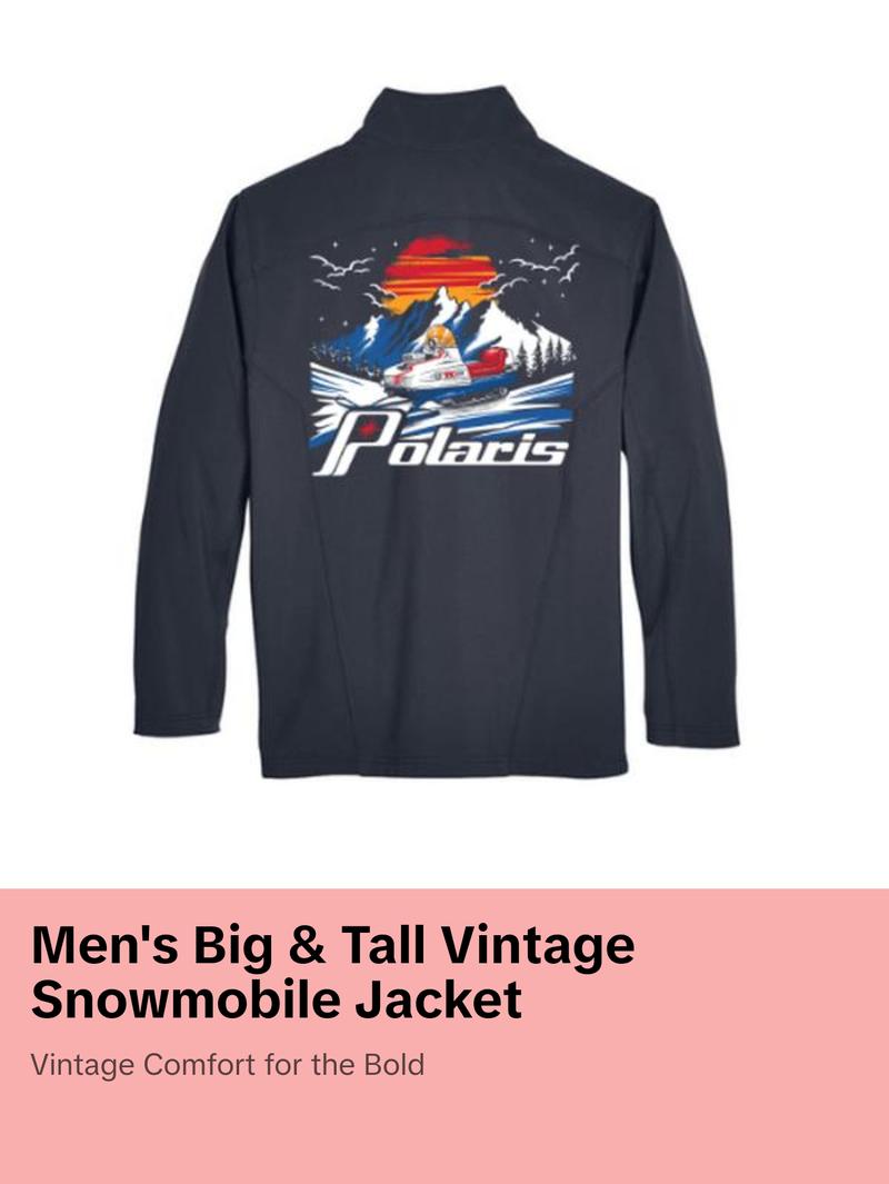 Men's Big and Tall Polaris Vintage Snowmobile Jacket Casual Classic Menswear