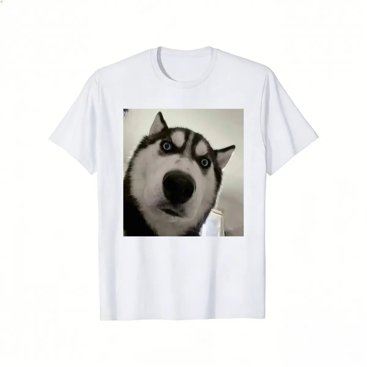 Husky Lover Humor Top - Printed Short-Sleeve Cotton Round Neck Normal Type Outdoor Sports Casual Top, All-Season, Machine Washable