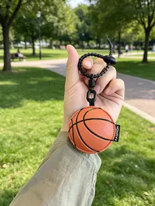 Creative Leather Sports Ball Keychain Pendant, Mini Basketball Soccer Football Volleyball Baseball Rugby Key Ring, Fashion Bag Charm Car Key Holder, Cute Gift for Friends Family Men Women Sports Lovers