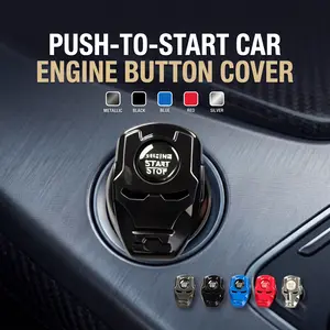 [fathersdaygift] Futuristic Mecha Armor Push to Start Button Cover | 3D Metal Anti-Scratch Engine Ignition Protector | Cool Car Interior Gadget