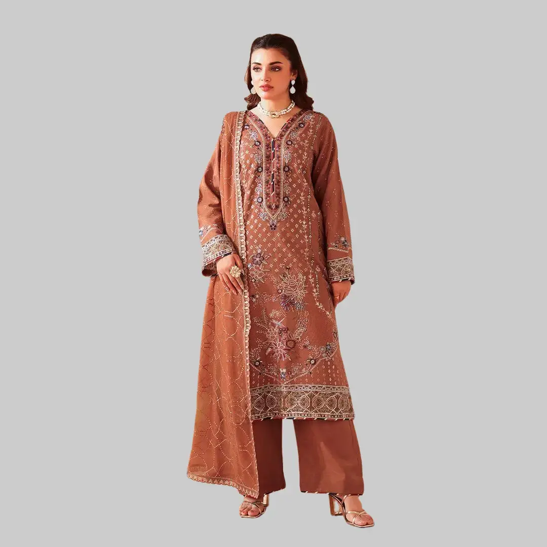 Shalwar Kameez for Women, Pakistani Designer Stitched Raw Silk Outfit with Embroidery and Chiffon Dupatta, Formal Party Wear, Shalvar Kameez Women