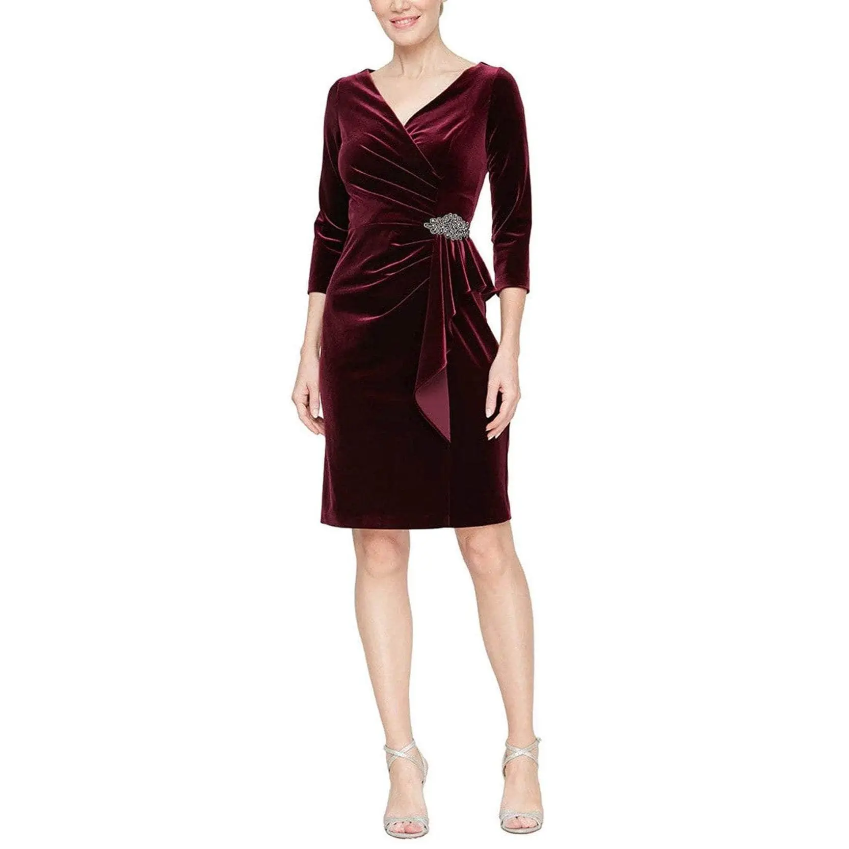 Alex Evenings Short Velvet Sheath Dress 8191938